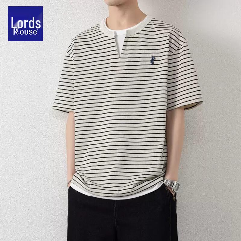 Luozhi Men s Fake Two-Piece Striped Short Sleeve T-Shirt XL
Luozhi Men s Fake Two-Piece Striped Short Sleeve T-Shirt XL