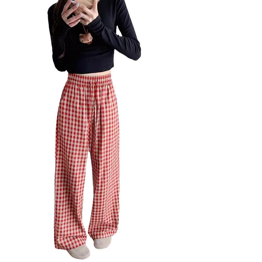 Korean Red Plaid Casual Pants for Women New Versatile Loose Slimming Straight Wide-leg Floor-slimming Pants S красный
Korean Red Plaid Casual Pants for Women New Versatile Loose Slimming Straight Wide-leg Floor-slimming Pants S красный
