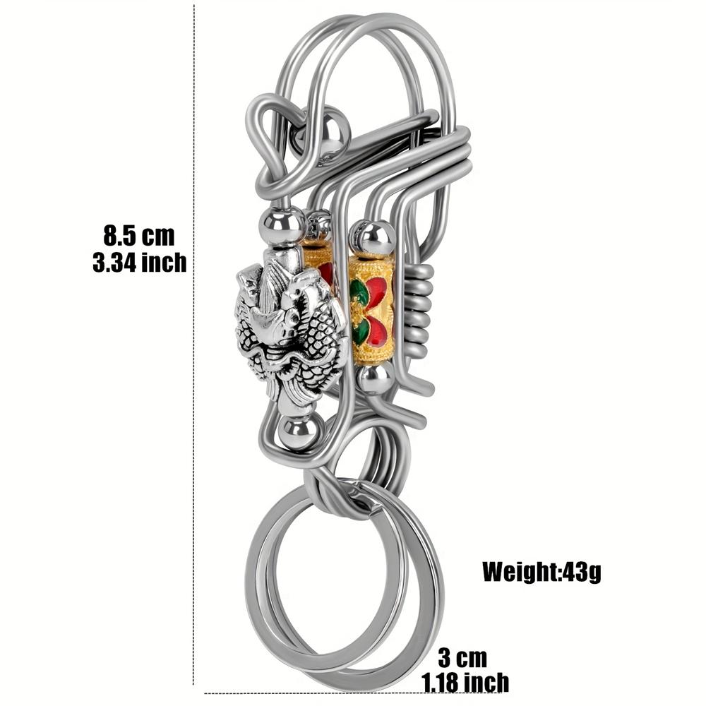 Stainless steel Keychains, Handmade Light Grey Dragon Head Bead Charm Mechanical Car Key Ring, Outdoor Trinket Men Small Decora 8.5 cm
Stainless steel Keychains, Handmade Light Grey Dragon Head Bead Charm Mechanical Car Key Ring, Outdoor Trinket Men Small Decora 8.5 cm