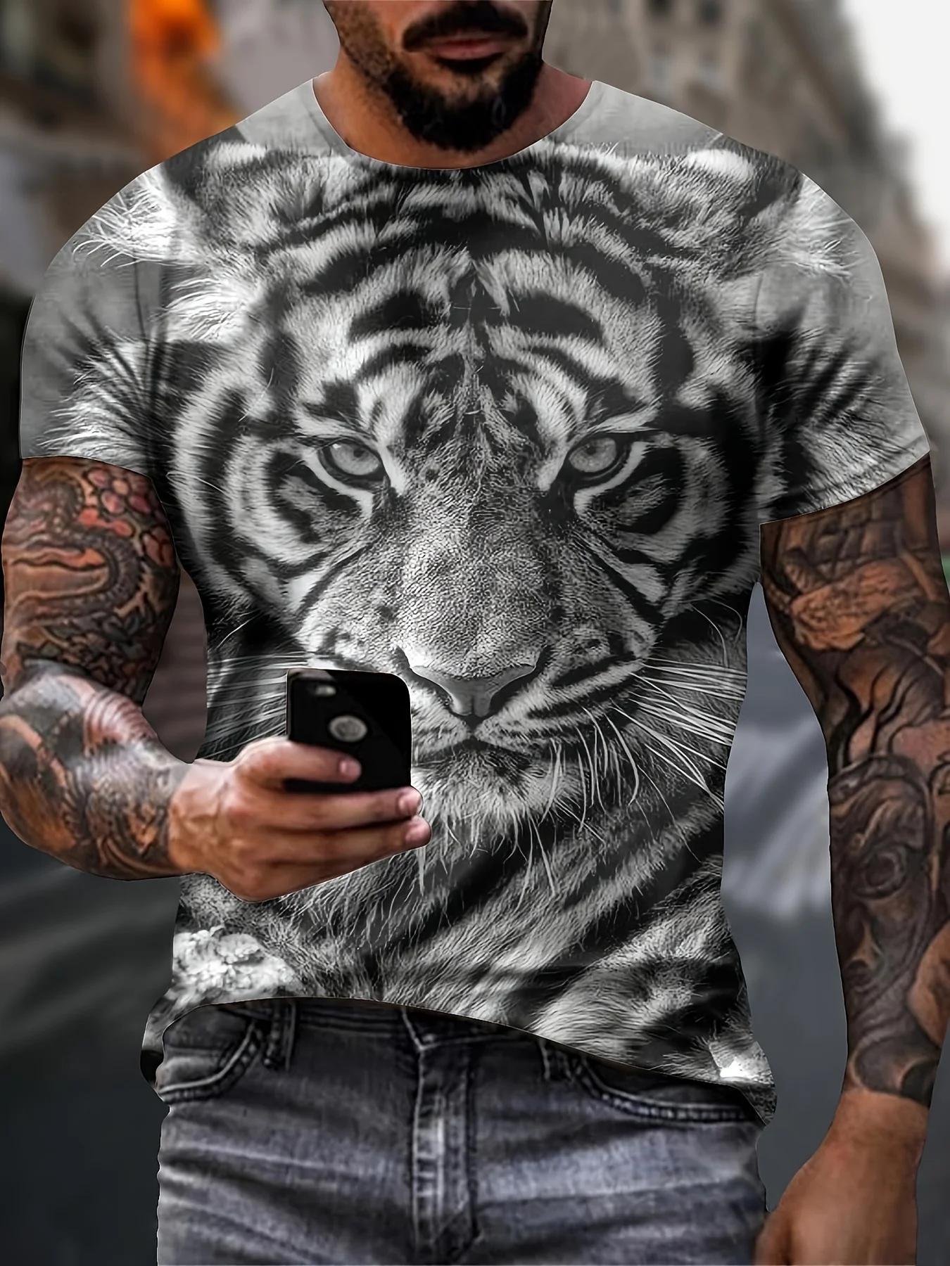 Mens 3D Digital Tiger Print Crew Neck Short Sleeve T-Shirt - Fashionable Breathable Comfortable Summer Top Oversized Tshirts 6XL
Mens 3D Digital Tiger Print Crew Neck Short Sleeve T-Shirt - Fashionable Breathable Comfortable Summer Top Oversized Tshirts 6XL