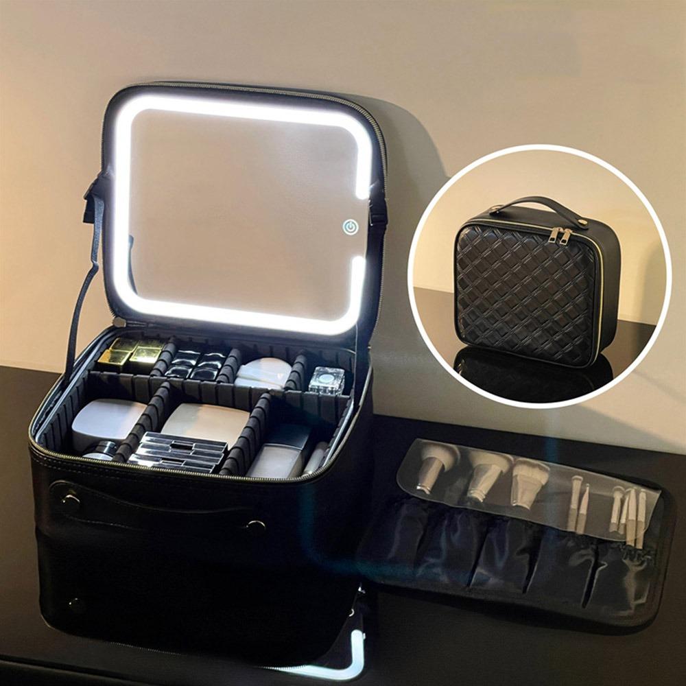 with Lights and Mirror LED Cosmetic Case Large Capacity Luxury Makeup Bag Waterproof Adjustable Brightness чёрный
with Lights and Mirror LED Cosmetic Case Large Capacity Luxury Makeup Bag Waterproof Adjustable Brightness чёрный