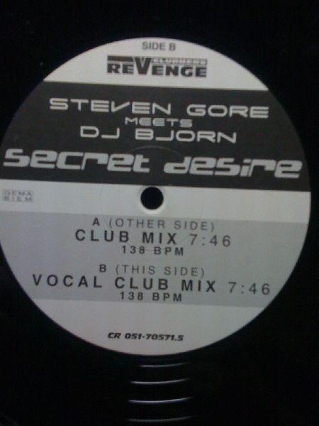 12inch Record STEVEN GORE, DJ BJÖRN - Secret Desire CR051705715 Clubbers Reveng 1999 Germany Dance & Electronica Used
12inch Record STEVEN GORE, DJ BJÖRN - Secret Desire CR051705715 Clubbers Reveng 1999 Germany Dance & Electronica Used