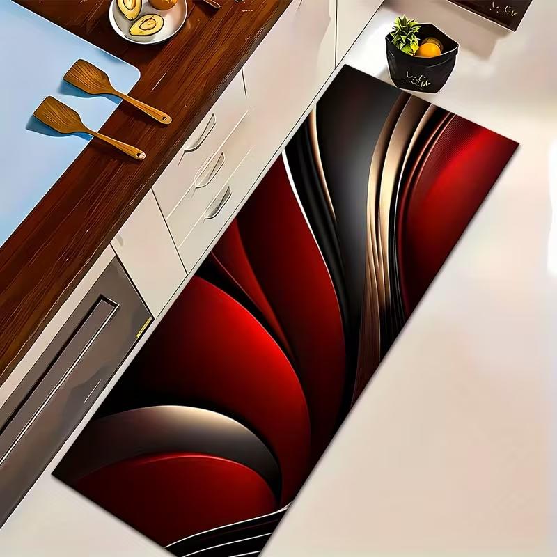 Luxury Red Black Abstract Kitchen Runner, Modern Gold Wave Pattern Hallway Rug, Durable Non-Slip Washable Floor Mat for Home 40x120cm
Luxury Red Black Abstract Kitchen Runner, Modern Gold Wave Pattern Hallway Rug, Durable Non-Slip Washable Floor Mat for Home 40x120cm