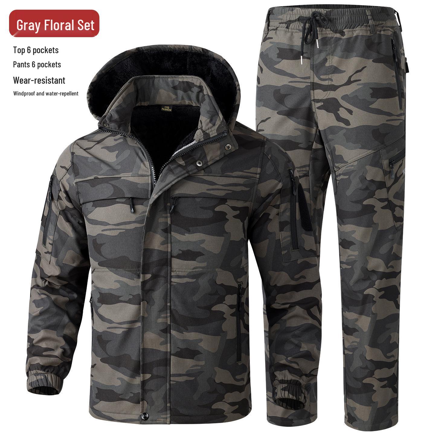 Water-Repellent Arctic Fleece Ski Suit Set: Cold-Resistant Warm Workwear for Outdoor Mountaineering and Cycling in Autumn and Winter 180 (140-160 lbs)
Water-Repellent Arctic Fleece Ski Suit Set: Cold-Resistant Warm Workwear for Outdoor Mountaineering and Cycling in Autumn and Winter 180 (140-160 lbs)