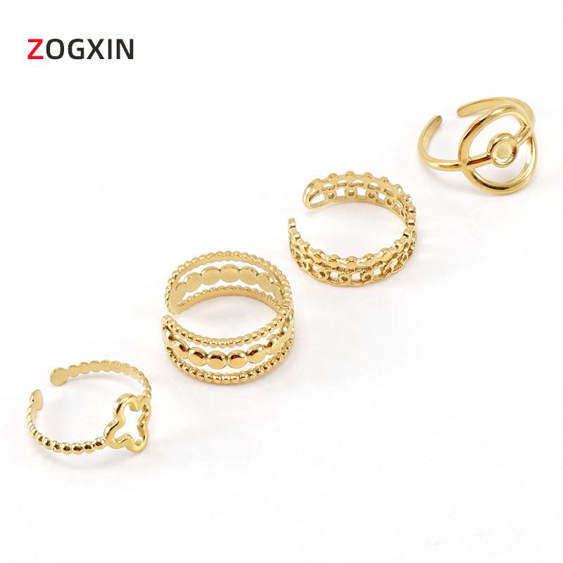 European & American 18K Gold Geometric Stainless Steel Hollow Four-Leaf Clover Ring for Women Open adjustable
European & American 18K Gold Geometric Stainless Steel Hollow Four-Leaf Clover Ring for Women Open adjustable