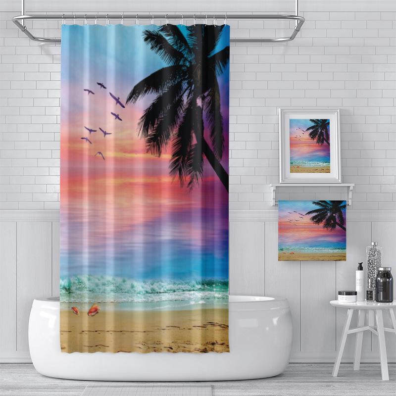 Landscape Digital Printed Shower Curtain Beautiful Sunset, Polyester Waterproof Bathroom Hanging Curtain W60H190(CM)-1 Pcs
Landscape Digital Printed Shower Curtain Beautiful Sunset, Polyester Waterproof Bathroom Hanging Curtain W60H190(CM)-1 Pcs