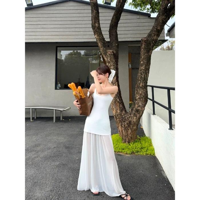 Korean version of human cotton splicing dress seaside vacation skirt waist feeling mopping design feeling mesh splicing suspender dress XL білий
Korean version of human cotton splicing dress seaside vacation skirt waist feeling mopping design feeling mesh splicing suspender dress XL білий
