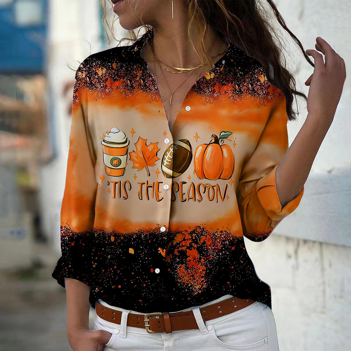 Блузка с принтом тыквы для женщин, весна-осень, женская, офисная, на пуговицах, с отложным воротником 8XL оранжевый
Блузка с принтом тыквы для женщин, весна-осень, женская, офисная, на пуговицах, с отложным воротником 8XL оранжевый