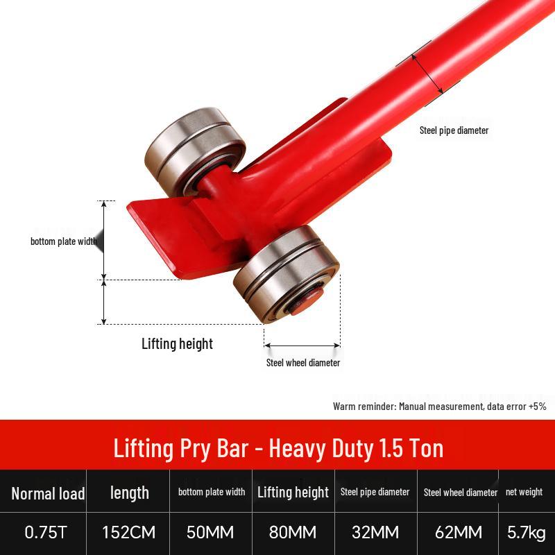 Heavy-Duty 3-5 Ton Crowbar with Wheels & Pulley for Labor-Saving Lifting and Prying
Heavy-Duty 3-5 Ton Crowbar with Wheels & Pulley for Labor-Saving Lifting and Prying