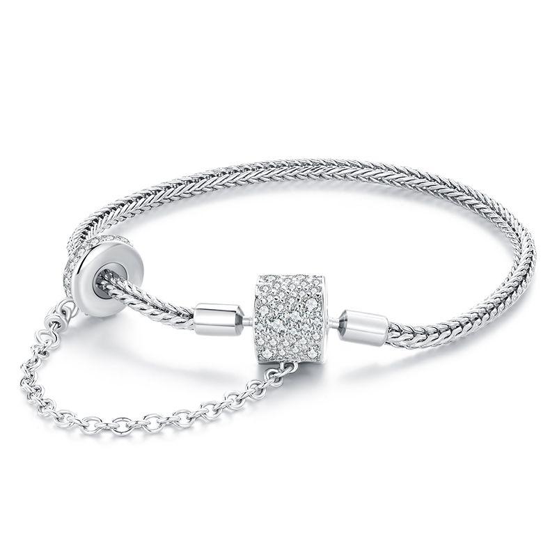 Bamoer Authentic 925 Silver Basic Charm Bracelet with Safty Chain Women Beads and Pendant DIY Bracelet BSB103 17cm
Bamoer Authentic 925 Silver Basic Charm Bracelet with Safty Chain Women Beads and Pendant DIY Bracelet BSB103 17cm
