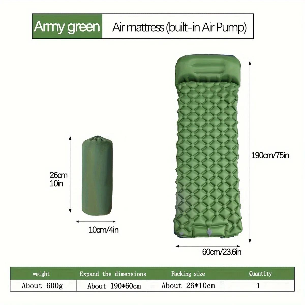 Outdoor Sleeping Pad Camping Inflatable Mattress Sleeping Pad With Pillows Self-Inflating Mattress For Hiking Climbing Travel
Outdoor Sleeping Pad Camping Inflatable Mattress Sleeping Pad With Pillows Self-Inflating Mattress For Hiking Climbing Travel