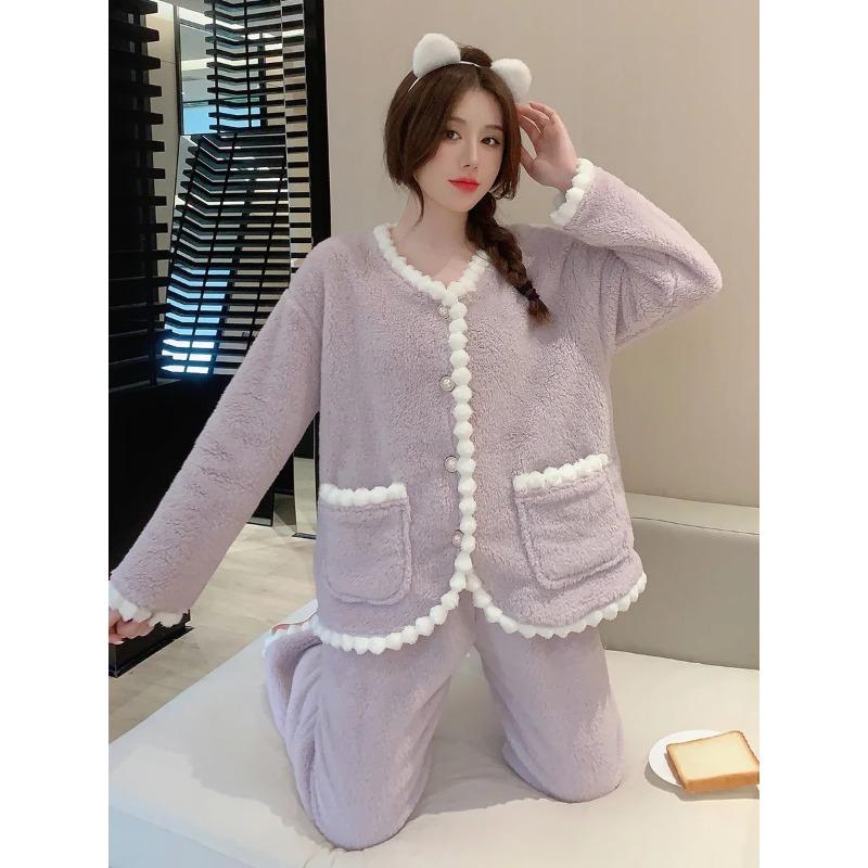 Пижамный комплект, женская пижама, удобная, милая, популярная, зимняя теплая пижама, повседневная, простая и милая XXL фиолетовый
Пижамный комплект, женская пижама, удобная, милая, популярная, зимняя теплая пижама, повседневная, простая и милая XXL фиолетовый