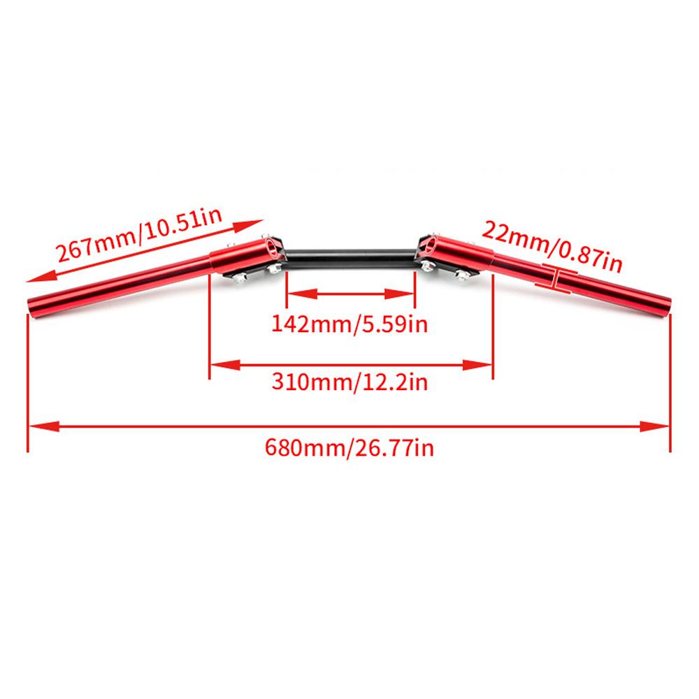 Универсальные мотоциклетные рули 7/8 22 мм Регулируемый съемный руль Подвески руля для гонок Боббер Мотокросс чёрный