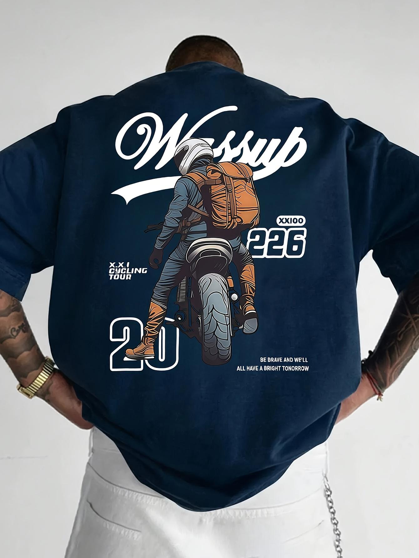 Mens Motorcycle Graphic Short Sleeve Tee Lightweight Polyester Loose Fit Crew Neck Tee for Summer Outdoor Wear 3XL
Mens Motorcycle Graphic Short Sleeve Tee Lightweight Polyester Loose Fit Crew Neck Tee for Summer Outdoor Wear 3XL