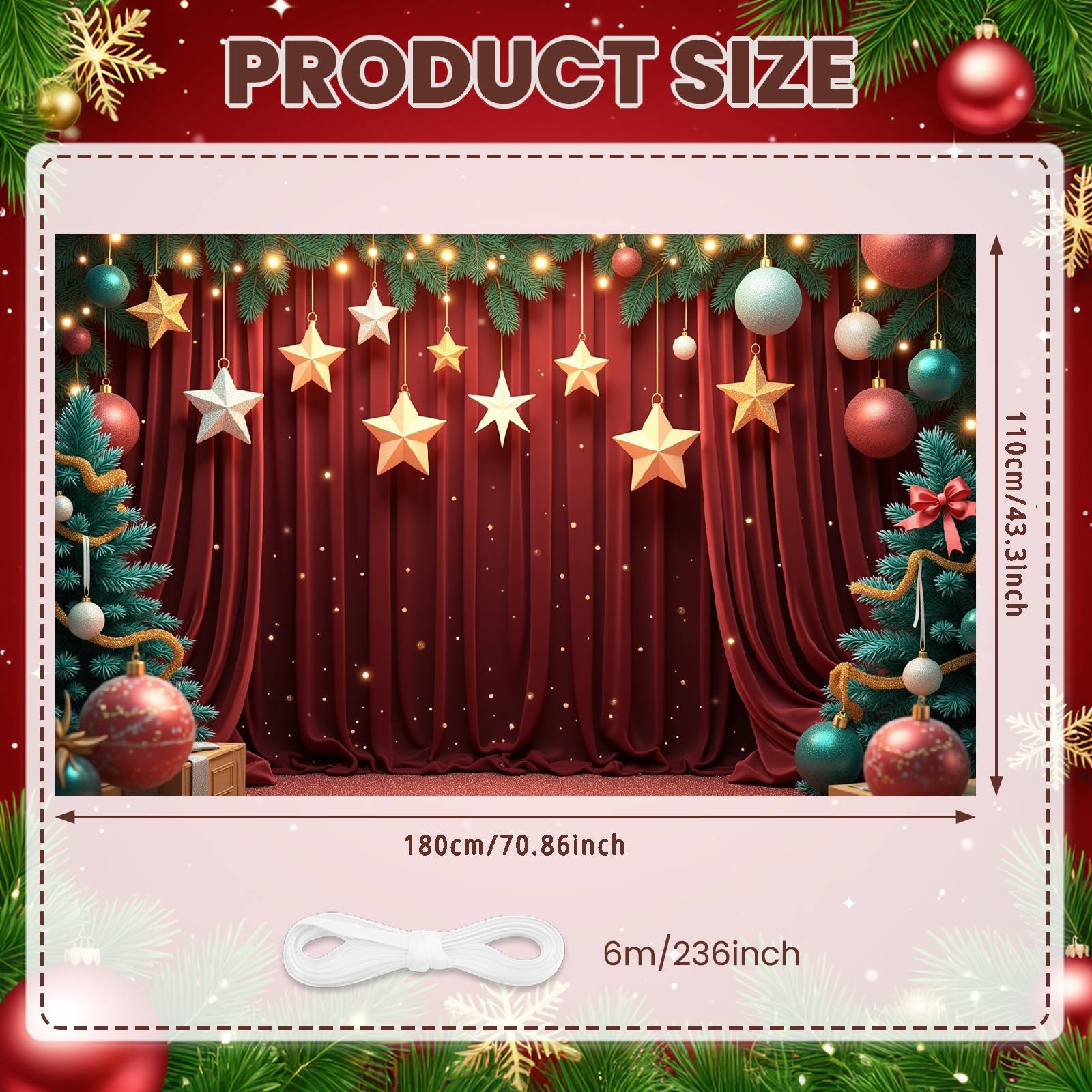 Christmas Party Banner Red Green Color Holiday Celebration Backdrop Festive Season Background Red Curtain Xmas Event Display
Christmas Party Banner Red Green Color Holiday Celebration Backdrop Festive Season Background Red Curtain Xmas Event Display