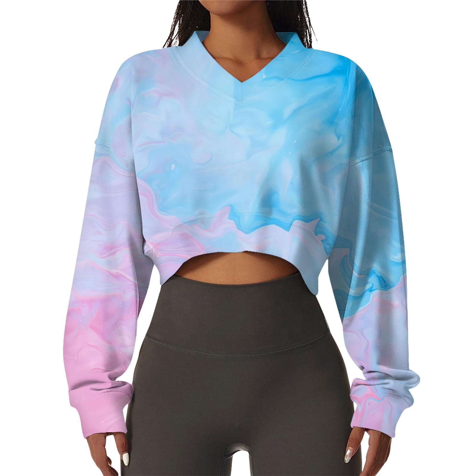 Женская повседневная модная сексуальная удобная спортивная толстовка с V-образным вырезом и длинным рукавом с принтом в стиле тай-дай XXL небесно-голубой
Женская повседневная модная сексуальная удобная спортивная толстовка с V-образным вырезом и длинным рукавом с принтом в стиле тай-дай XXL небесно-голубой