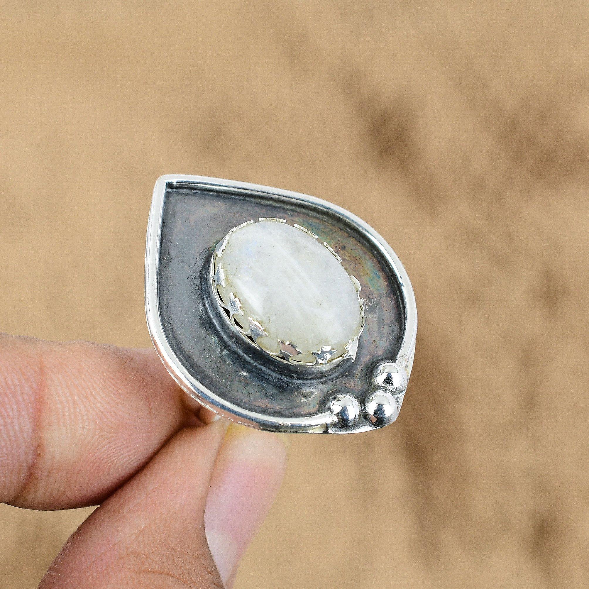 Natural Rainbow Moonstone Gemstone Promise White Adjustable Ring 925 Silver Yes
Natural Rainbow Moonstone Gemstone Promise White Adjustable Ring 925 Silver Yes
