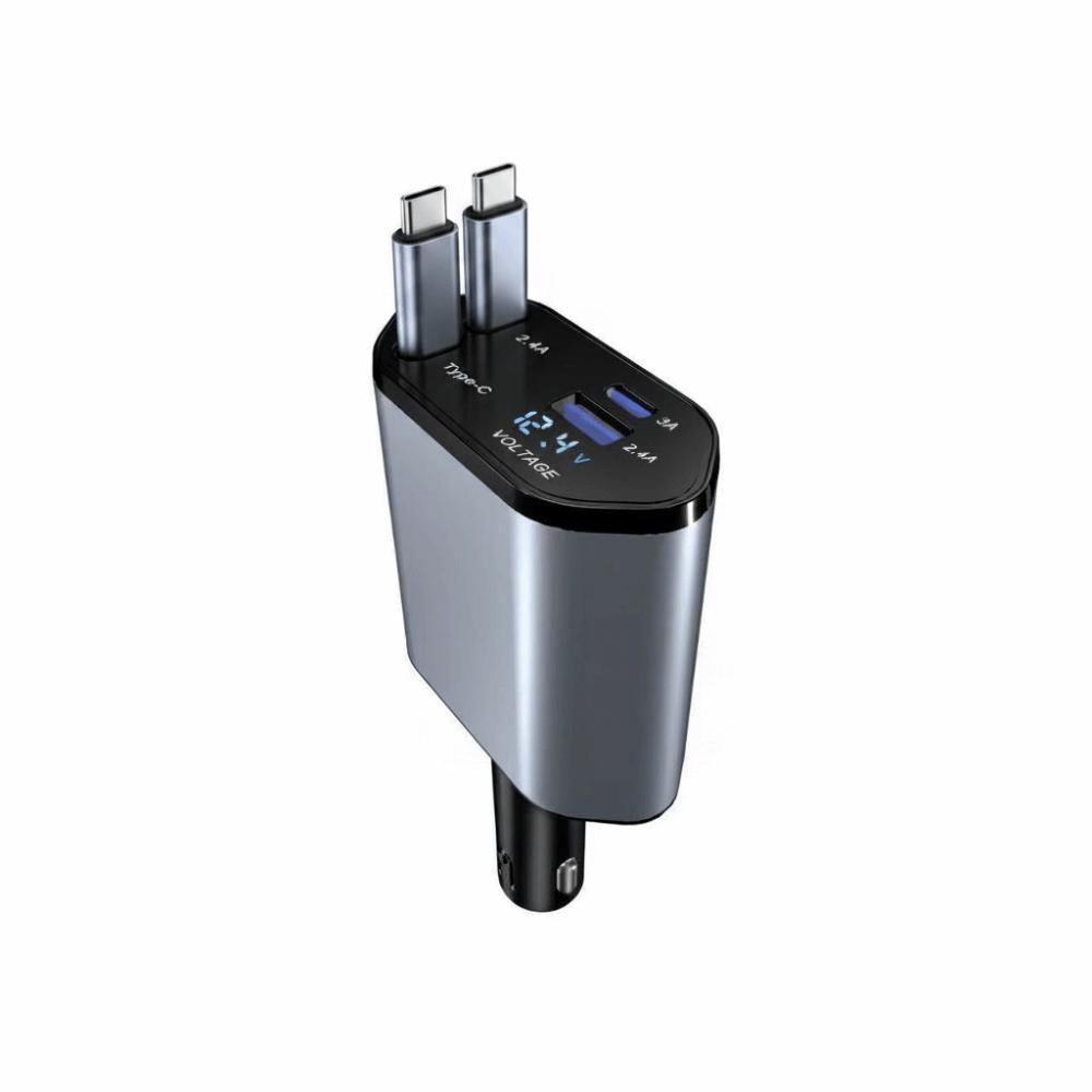 Fast Charge Retractable Car Charger 4 IN 1 Fast Charge Car Charger Adapter Car Charger For Cars чорний
Fast Charge Retractable Car Charger 4 IN 1 Fast Charge Car Charger Adapter Car Charger For Cars чорний