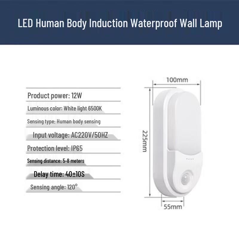 Emergency Waterproof Induction Wall Light Standard
Emergency Waterproof Induction Wall Light Standard