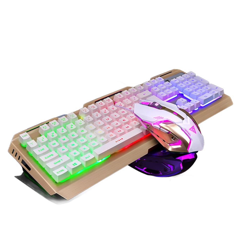 Ігрова клавіатура та миша Ігрова цифрова ігрова регульована світлодіодна лампа, сумісна з ноутбуками та набором, легка, програмована, клавіатура, клавіатура, миша, золотий
Ігрова клавіатура та миша Ігрова цифрова ігрова регульована світлодіодна лампа, сумісна з ноутбуками та набором, легка, програмована, клавіатура, клавіатура, миша, золотий