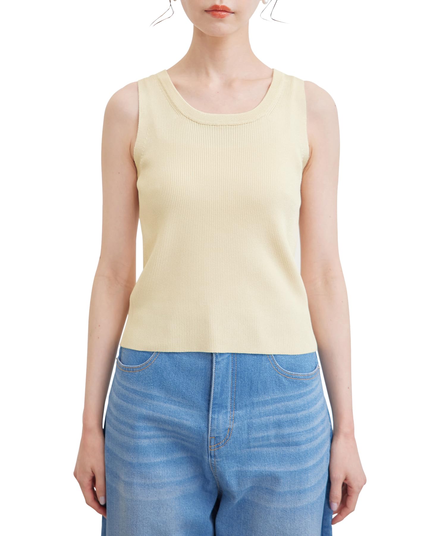 ROPE PICNIC Yarn Knit Tank Cream Women s Metal-Like Top, (83)
ROPE PICNIC Yarn Knit Tank Cream Women s Metal-Like Top, (83)