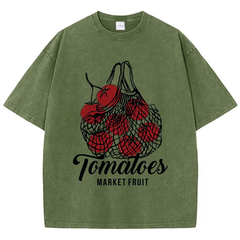 Tomatoes Market Fruit Prints Washed T Shirts Women Cotton Tops Distressed ONeck Comfortable Streetwear Summer Woman Clothes S
Tomatoes Market Fruit Prints Washed T Shirts Women Cotton Tops Distressed ONeck Comfortable Streetwear Summer Woman Clothes S