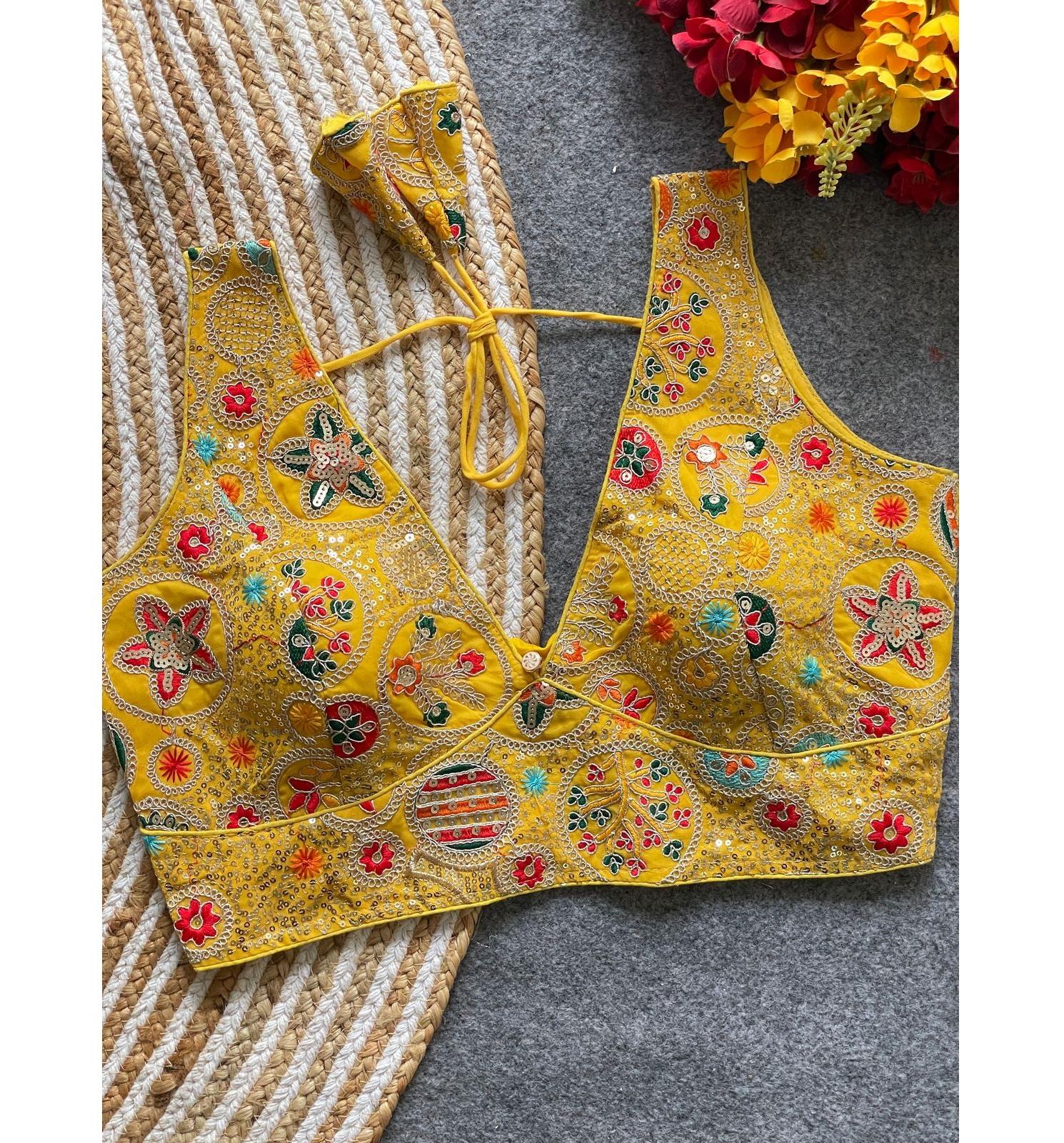 Женская дизайнерская праздничная одежда в стиле Болливуд, блузка чоли с тяжелой кодировкой 42 жёлтый
Женская дизайнерская праздничная одежда в стиле Болливуд, блузка чоли с тяжелой кодировкой 42 жёлтый