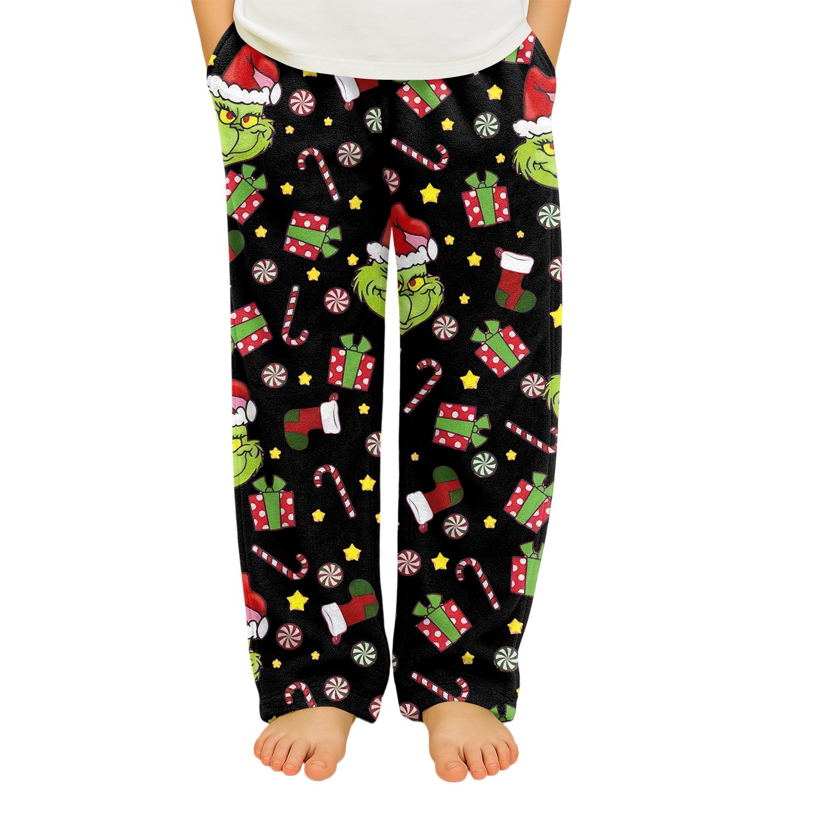 Kids Plush Lounge Pants Soft Casual Sleepwear with Pocket Holiday Themed Printed Comfortable Fit for Boys and Girls 150 чёрный
Kids Plush Lounge Pants Soft Casual Sleepwear with Pocket Holiday Themed Printed Comfortable Fit for Boys and Girls 150 чёрный