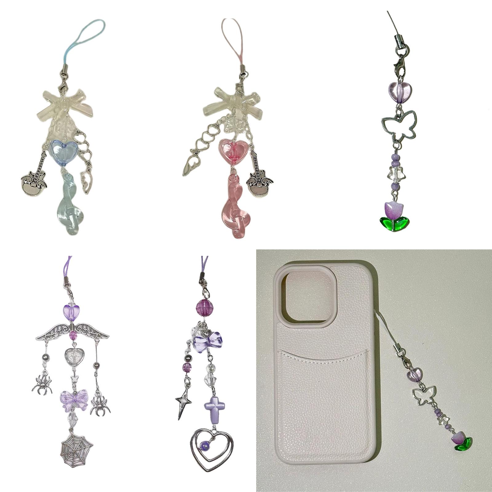 Beaded Phone Charm Plastic Colorful Beads Keyring Pendant Bowknot Heart Bead Keychain Fashion Accessory for Smartphones 5
Beaded Phone Charm Plastic Colorful Beads Keyring Pendant Bowknot Heart Bead Keychain Fashion Accessory for Smartphones 5