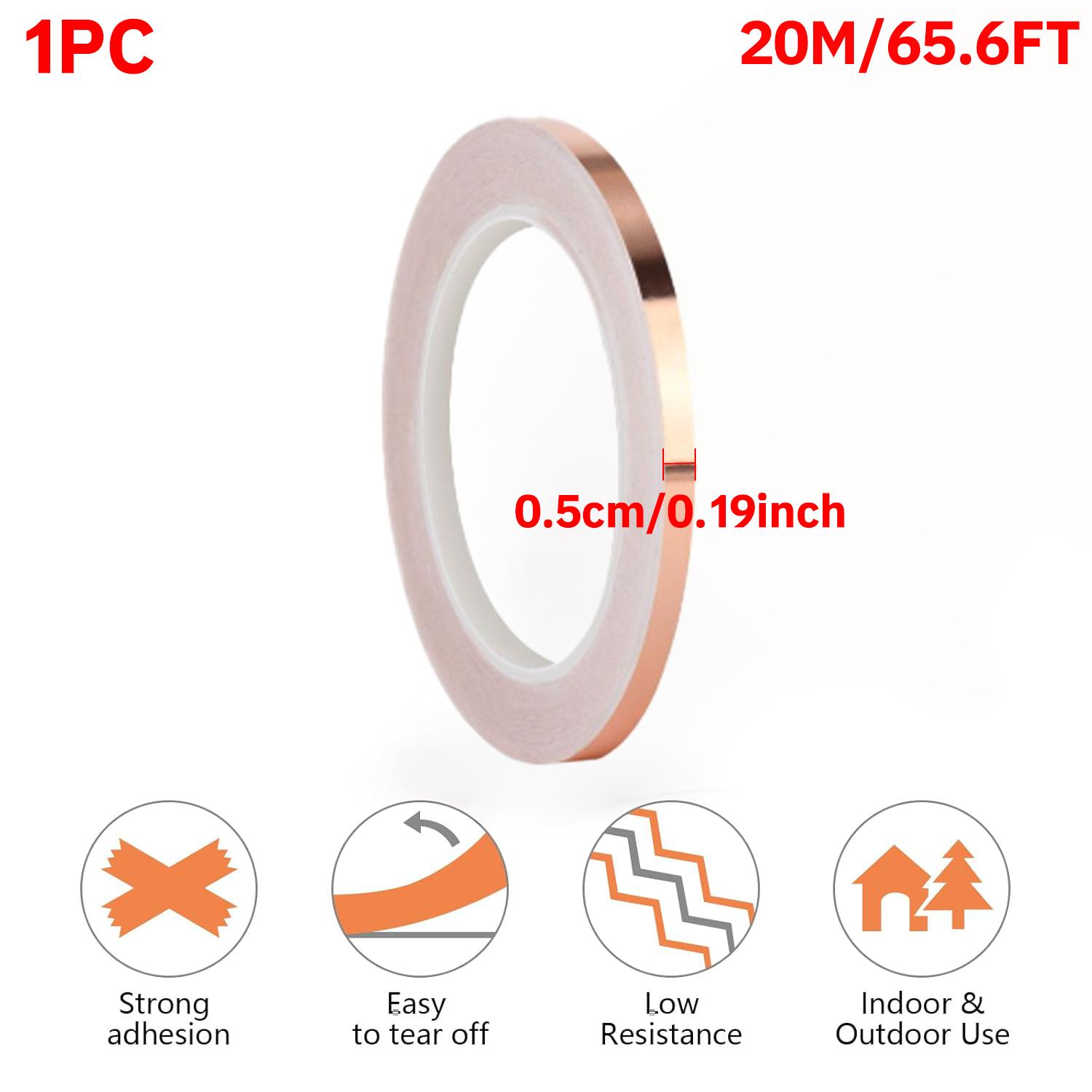 Медная фольгированная лента с проводящим экранированием, улиточная лента, витражное стекло 20 м, односторонняя, DIY медная лента для бытовой техники
Медная фольгированная лента с проводящим экранированием, улиточная лента, витражное стекло 20 м, односторонняя, DIY медная лента для бытовой техники