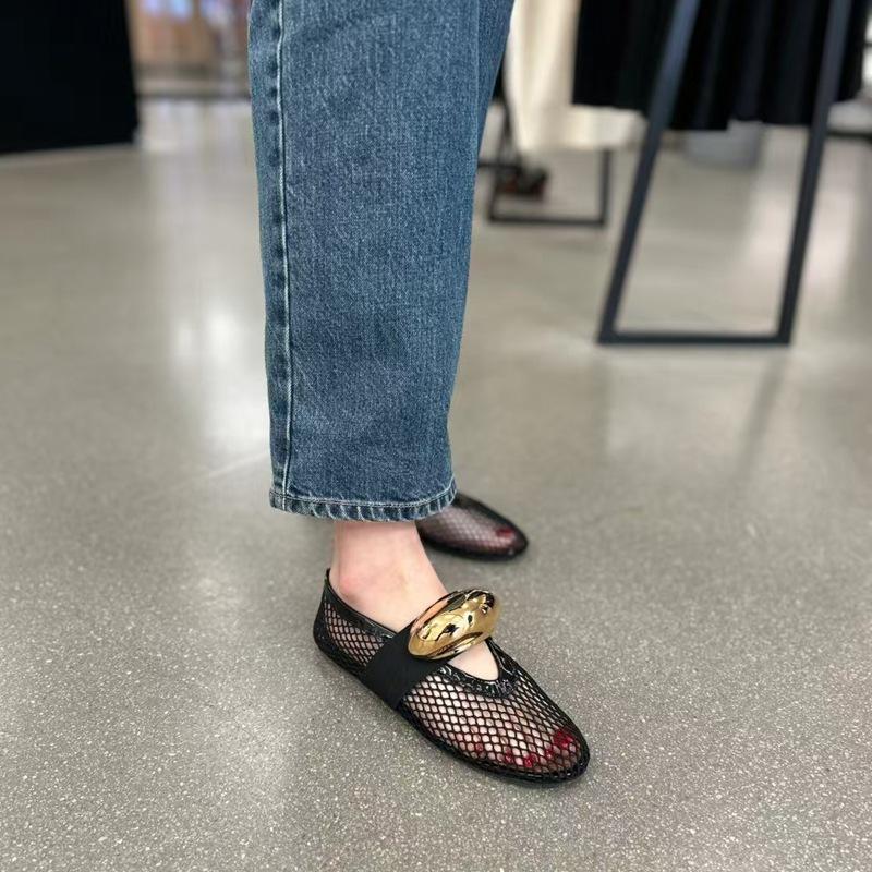 Niche design metal elastic band mesh ballet shoes women s hollow shallow mouth breathable Mary Jane single shoes 35
Niche design metal elastic band mesh ballet shoes women s hollow shallow mouth breathable Mary Jane single shoes 35