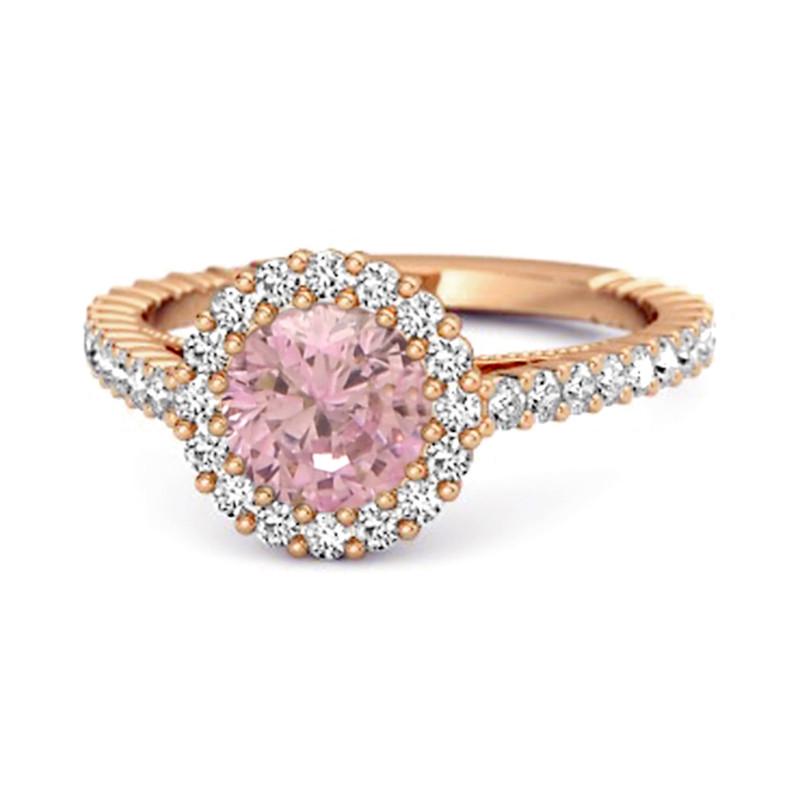 Pink Topaz Halo Pavé Engagement Ring -925 Sterling Silver Rose Gold Vermeil 10.5 рожевий колір золота
Pink Topaz Halo Pavé Engagement Ring -925 Sterling Silver Rose Gold Vermeil 10.5 рожевий колір золота