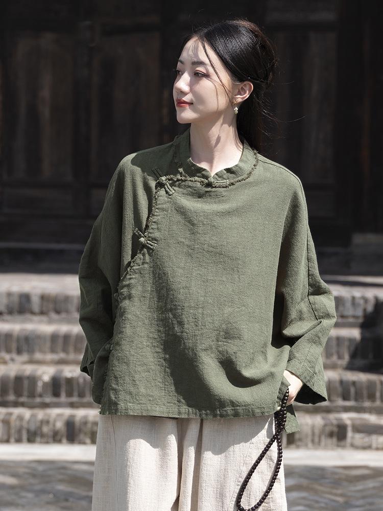 Женский ретро топ с длинным рукавом в стиле дзен из хлопка и льна с пуговицами-лягушками One Size
Женский ретро топ с длинным рукавом в стиле дзен из хлопка и льна с пуговицами-лягушками One Size