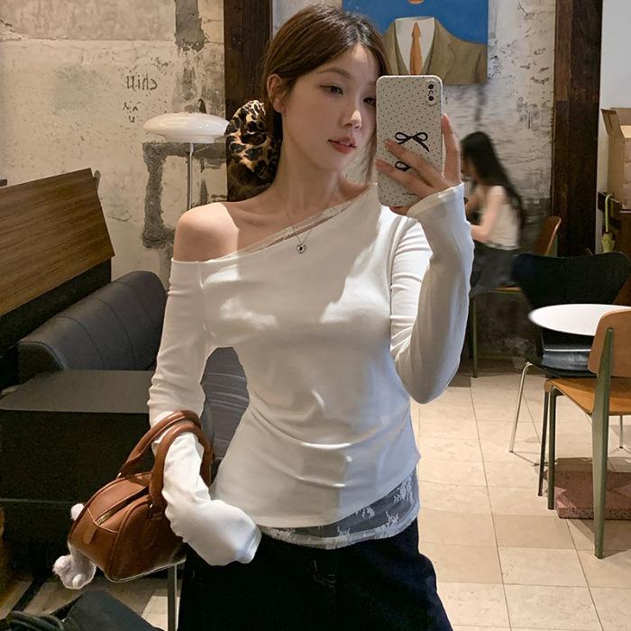 40 pcs 1X1 threaded cotton 260g, sweet design fake two pieces autumn lace splicing long-sleeved bottoming shirt XL білий
40 pcs 1X1 threaded cotton 260g, sweet design fake two pieces autumn lace splicing long-sleeved bottoming shirt XL білий