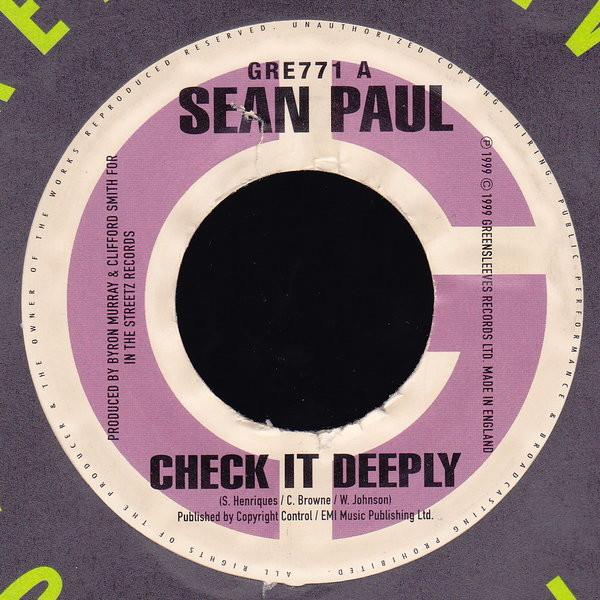 7inch Record SEAN PAUL / KIPRICH - Check It Deeply / Out A Luck GRE771 Greensleeves Re 1999 UK Reggae, Ska & Dub Used
7inch Record SEAN PAUL / KIPRICH - Check It Deeply / Out A Luck GRE771 Greensleeves Re 1999 UK Reggae, Ska & Dub Used