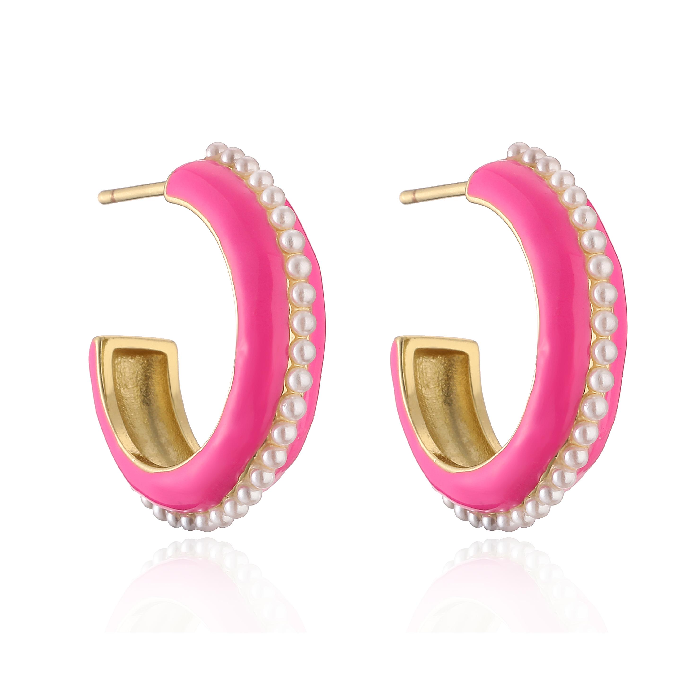 HECHENG,New Trendy Enamel Color C Shape Hoop Earrings for Women Creative Metal Circle Earring Pearl Zircon Party Gift
HECHENG,New Trendy Enamel Color C Shape Hoop Earrings for Women Creative Metal Circle Earring Pearl Zircon Party Gift