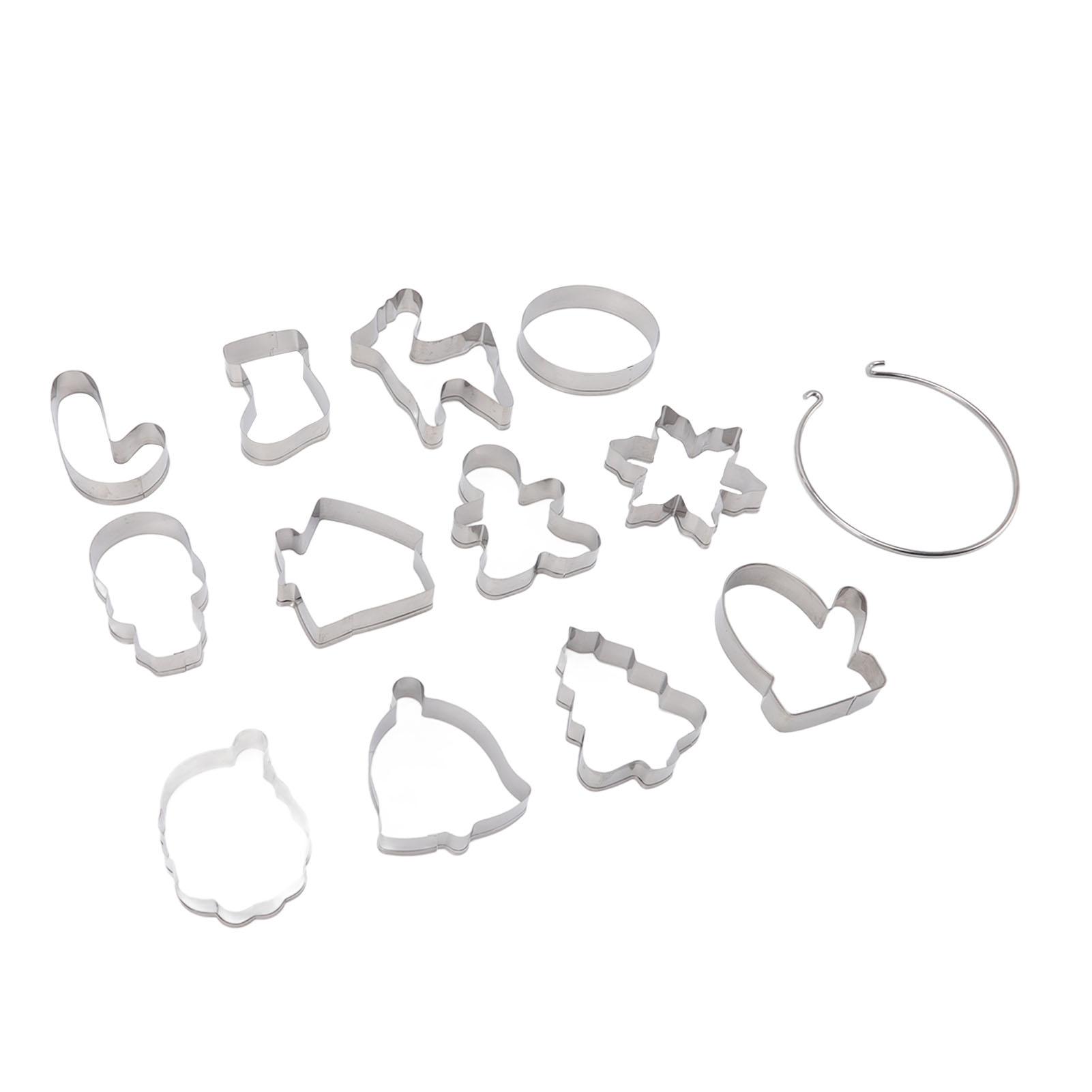 12pcs Christmas Cookie Cutters Christmas Theme Quick Release Stainless Steel Cookie Cutters Silver with Storage Rings
12pcs Christmas Cookie Cutters Christmas Theme Quick Release Stainless Steel Cookie Cutters Silver with Storage Rings