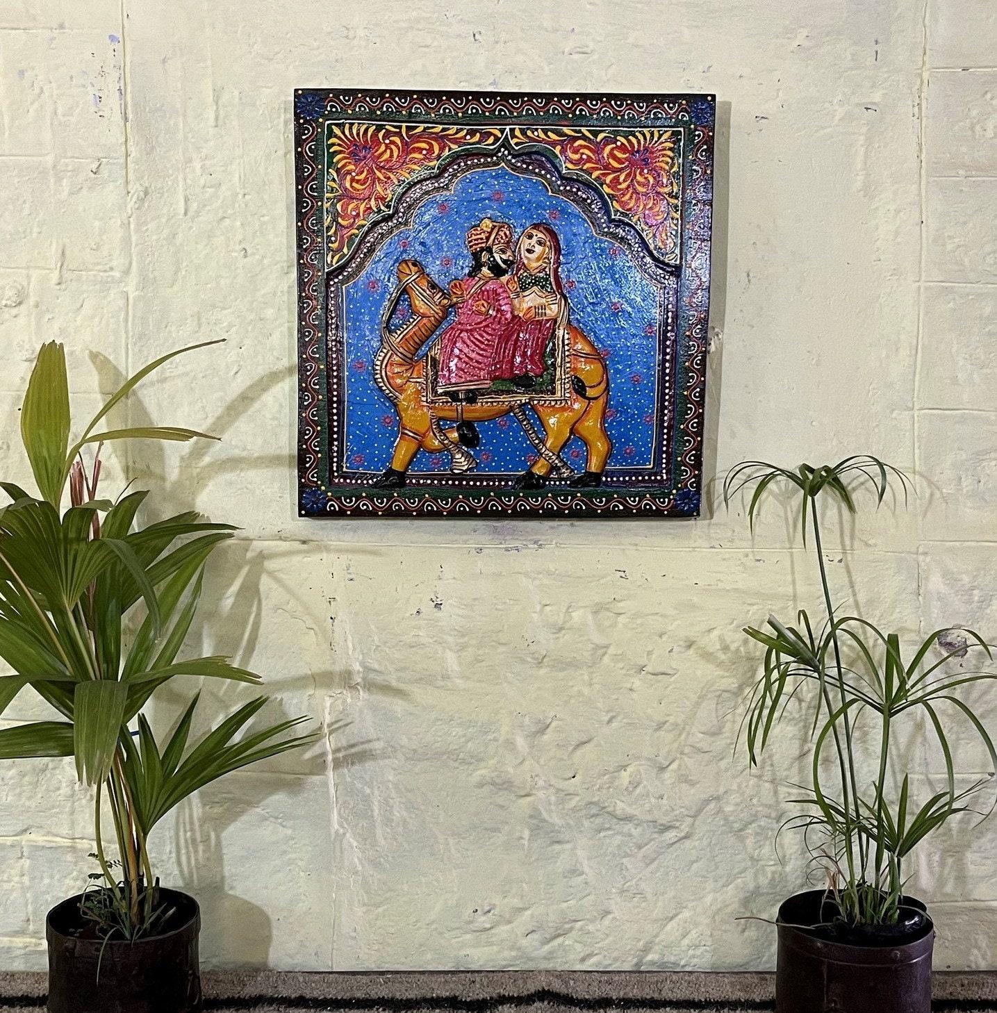 Handcrafted Indian Couple Wood Wall Panel: Embossed Painted Plaque 16” X 8” X 24” (l x w x h) різнокольоровий
Handcrafted Indian Couple Wood Wall Panel: Embossed Painted Plaque 16” X 8” X 24” (l x w x h) різнокольоровий