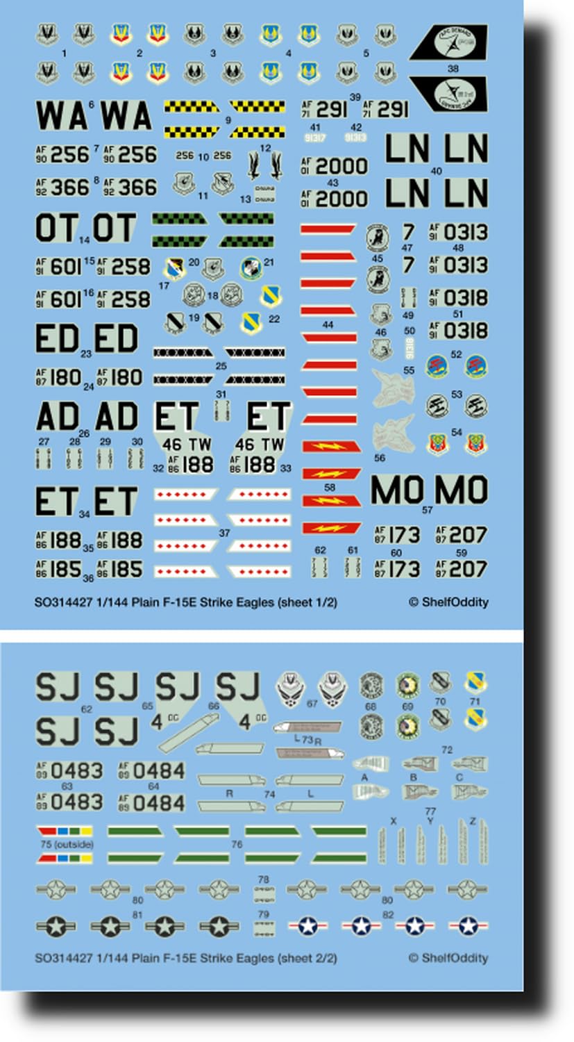 Shelf Oddity McDonnell Douglas Strike Eagle Decal 1 aircraft Plastic model decal PSO3144027 1/144 F-15E (4 included)
Shelf Oddity McDonnell Douglas Strike Eagle Decal 1 aircraft Plastic model decal PSO3144027 1/144 F-15E (4 included)
