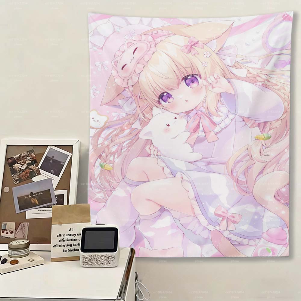Cute Kawaii Neko Anime Tapestry Pink Cat Ears Girl Wall Decor Gift for Anime Fans Girls Bedroom Decor 74x94cm(29x37in)
Cute Kawaii Neko Anime Tapestry Pink Cat Ears Girl Wall Decor Gift for Anime Fans Girls Bedroom Decor 74x94cm(29x37in)
