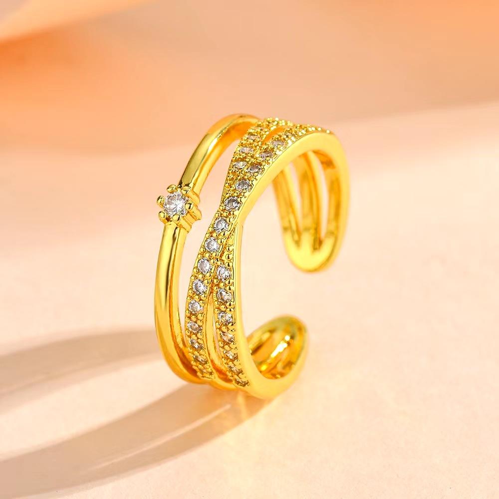 Trendy Triple Band Cross Index Ring Adjustable Open Design Unique Minimalist Stackable Finger Ring For Women Fashion Jewelry Adjustable opening золотой
Trendy Triple Band Cross Index Ring Adjustable Open Design Unique Minimalist Stackable Finger Ring For Women Fashion Jewelry Adjustable opening золотой