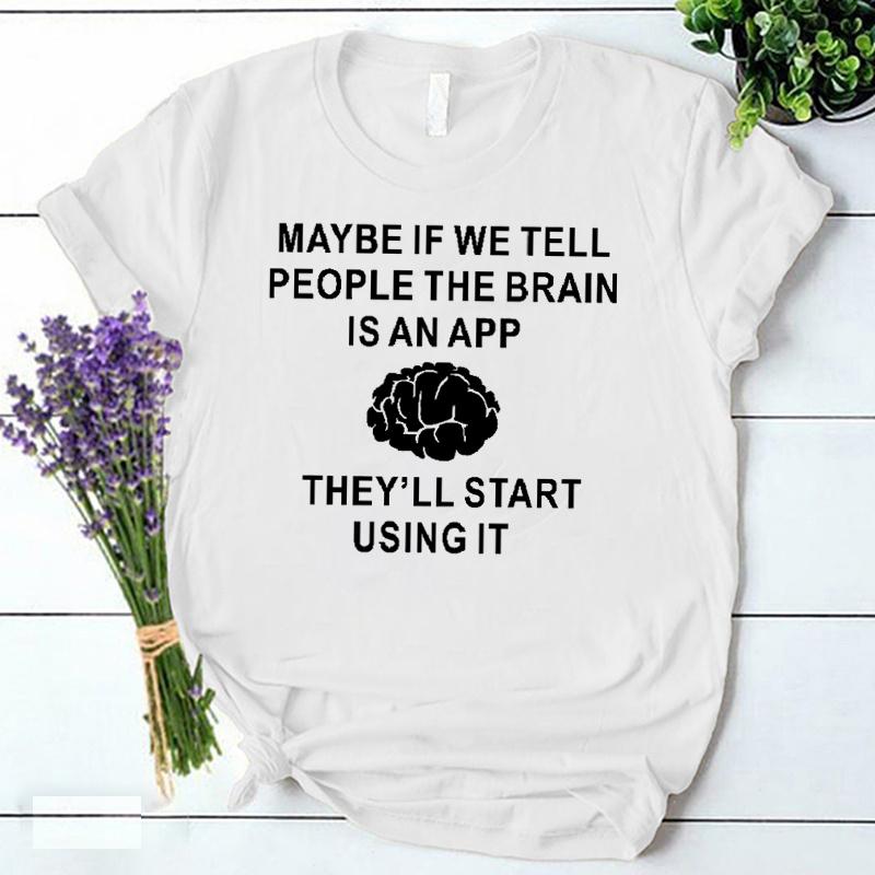 Brain Is An App Футболки Женские забавные футболки Harajuku Модная одежда Женские повседневные футболки Корейская винтажная уличная одежда Y2k Топы 90-х
Brain Is An App Футболки Женские забавные футболки Harajuku Модная одежда Женские повседневные футболки Корейская винтажная уличная одежда Y2k Топы 90-х