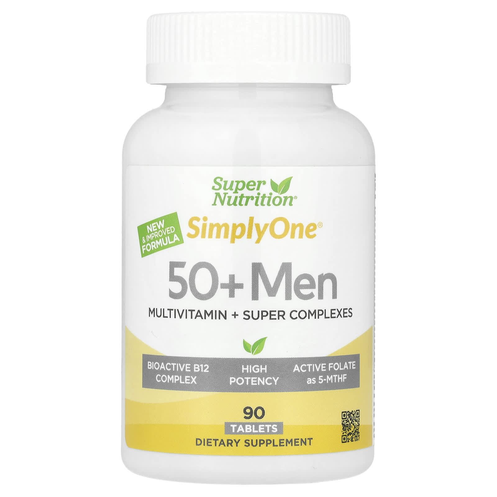 Super Nutrition, SimplyOne®, Multivitamin for Men Over 50, with Super Adaptogens, Greens, Spices and Antioxidant Complex, 90 Tablets
Super Nutrition, SimplyOne®, Multivitamin for Men Over 50, with Super Adaptogens, Greens, Spices and Antioxidant Complex, 90 Tablets