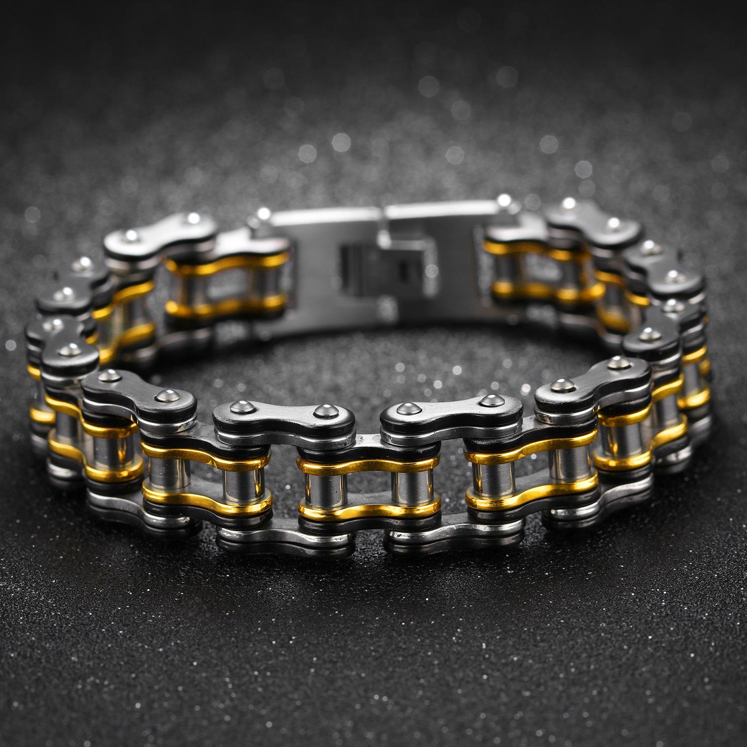 Trendy Men s Hip Hop Motorcycle Chain Bracelet: European & American Style Titanium Steel Jewelry Gold-Plated Design
Trendy Men s Hip Hop Motorcycle Chain Bracelet: European & American Style Titanium Steel Jewelry Gold-Plated Design