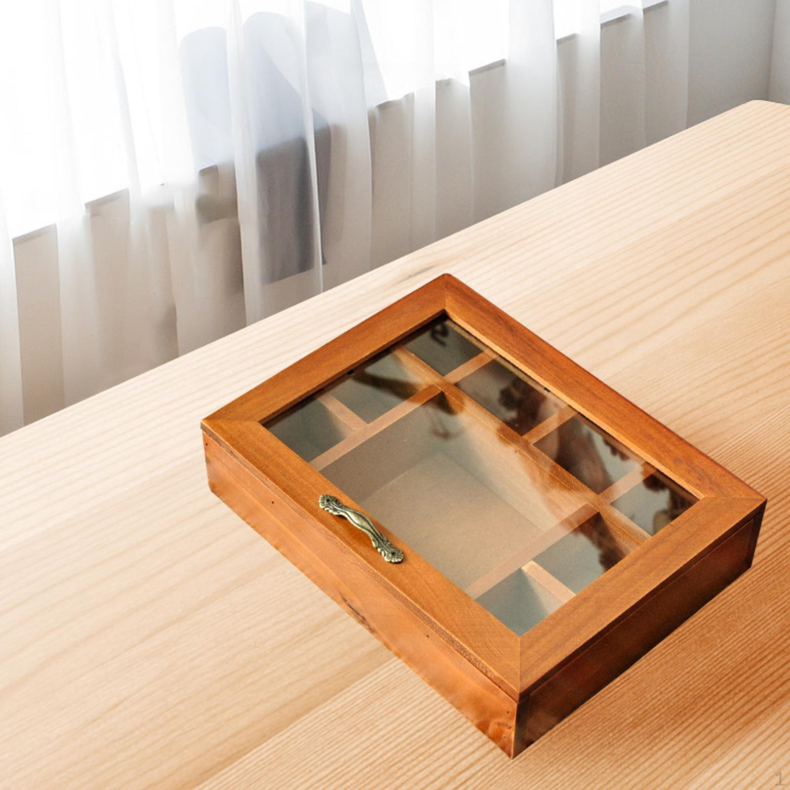 Шкатулка для хранения украшений из дерева, декоративная витрина для памятных безделушек с крышкой для ожерелий 9 Grid
Шкатулка для хранения украшений из дерева, декоративная витрина для памятных безделушек с крышкой для ожерелий 9 Grid