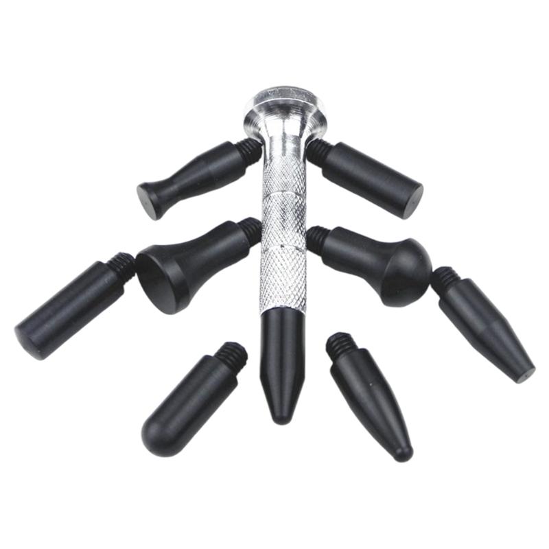 Профессиональная ручка для выстукивания сменной головкой Ручка для выравнивания вмятин на листовом металле автомобиля Ручка для выстукивания ямок 1
Профессиональная ручка для выстукивания сменной головкой Ручка для выравнивания вмятин на листовом металле автомобиля Ручка для выстукивания ямок 1