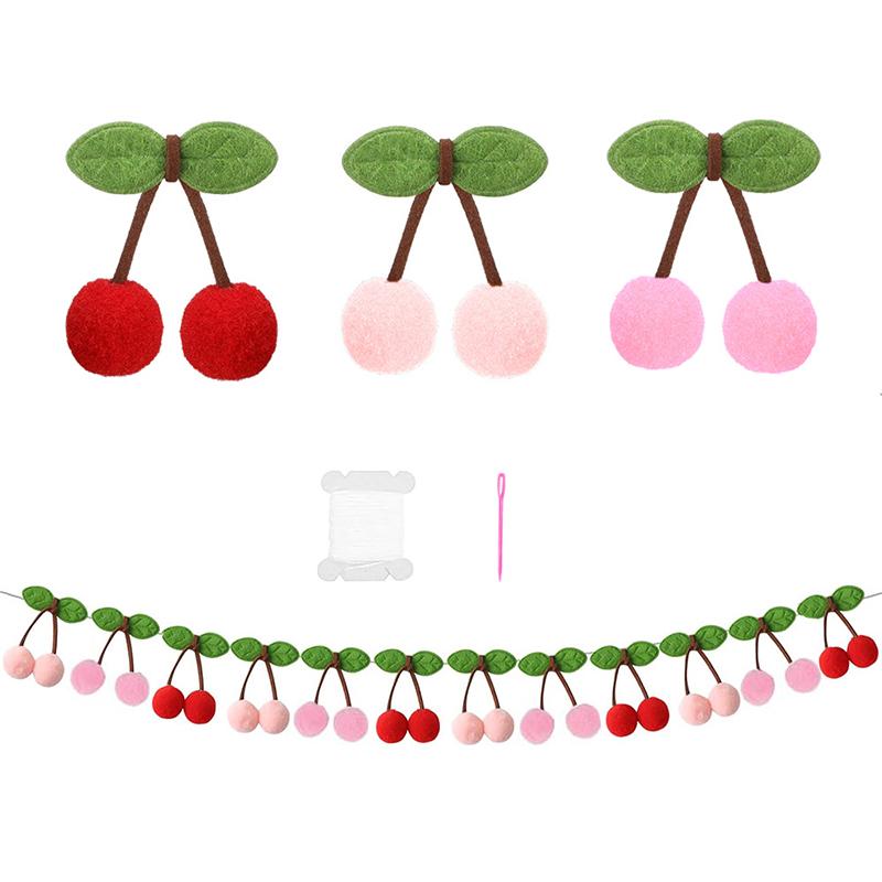 DIY Cherry Felt Ball Handmade Garland String Wall Hanging Ornament Hair Ball Pendant Kid Room Decoration Baby Shower Party Favor
DIY Cherry Felt Ball Handmade Garland String Wall Hanging Ornament Hair Ball Pendant Kid Room Decoration Baby Shower Party Favor
