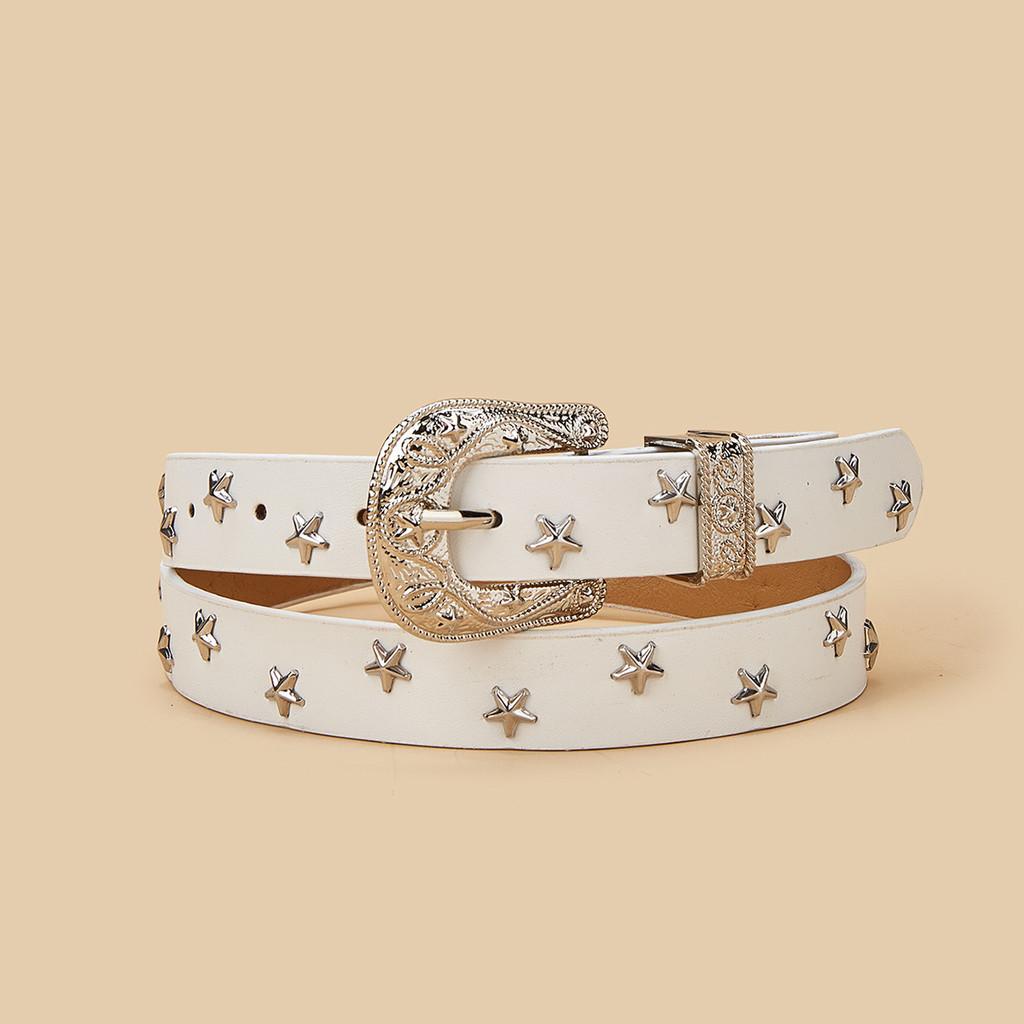 Vintage American Style Pu Leather Belt With Carved Needle Buckle And Star Decoration For Women Casual Fashion Accessory білий
Vintage American Style Pu Leather Belt With Carved Needle Buckle And Star Decoration For Women Casual Fashion Accessory білий