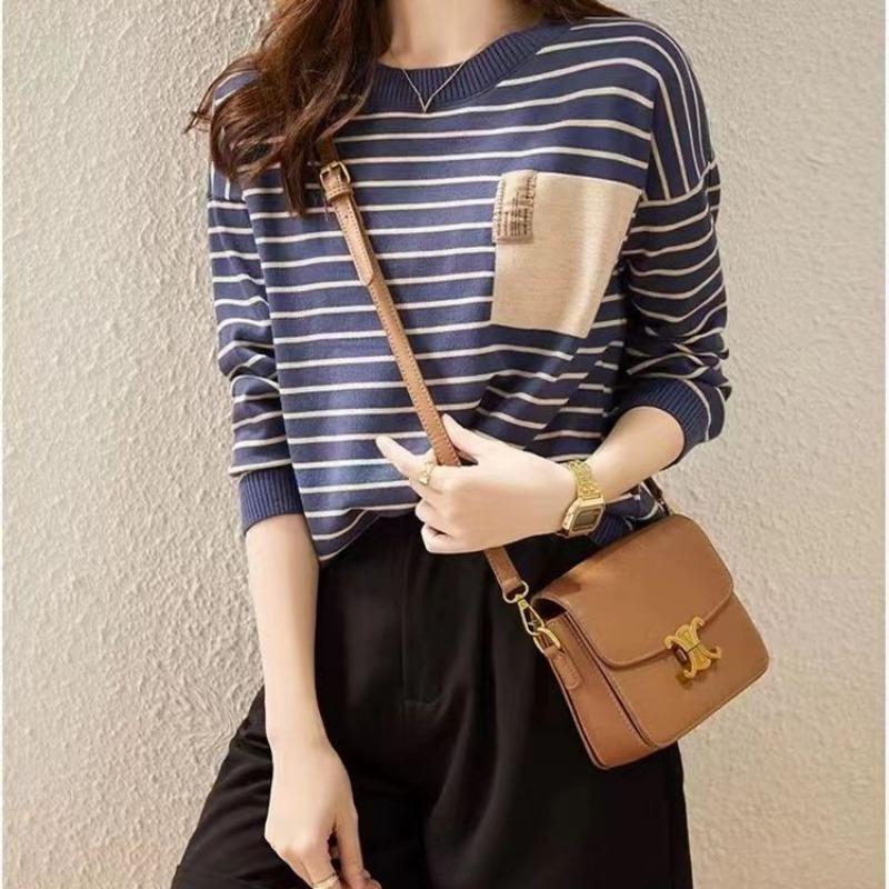 Осень и зима ретро верхняя одежда с длинным рукавом свободный свитер в горизонтальную полоску вязаный свитер топ базовая рубашка женская average size синий
Осень и зима ретро верхняя одежда с длинным рукавом свободный свитер в горизонтальную полоску вязаный свитер топ базовая рубашка женская average size синий