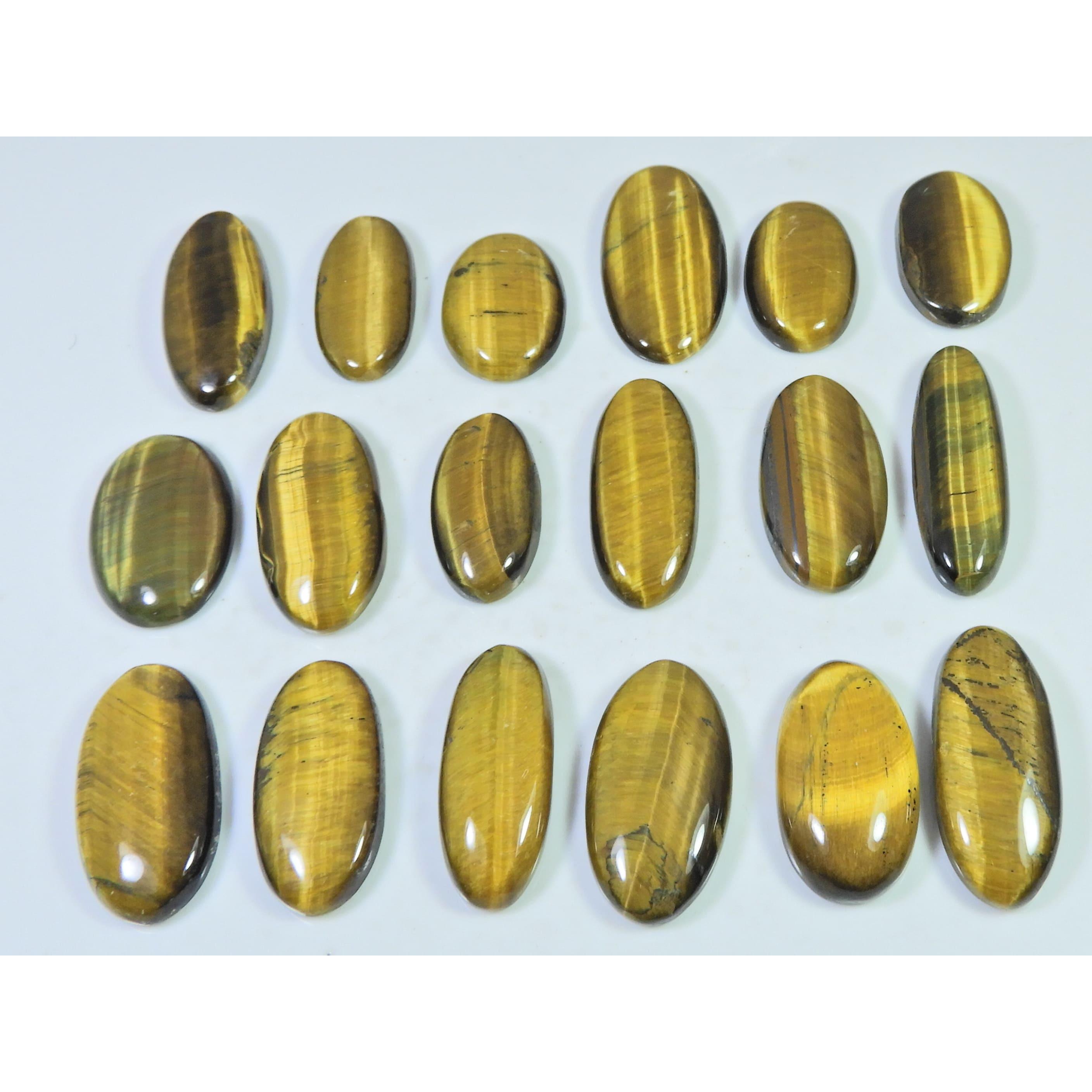 382Cts. Natural Tiger Eye Oval Cabochon Loose Gemstone 18Pcs Lot 25-33 MM C-739
382Cts. Natural Tiger Eye Oval Cabochon Loose Gemstone 18Pcs Lot 25-33 MM C-739